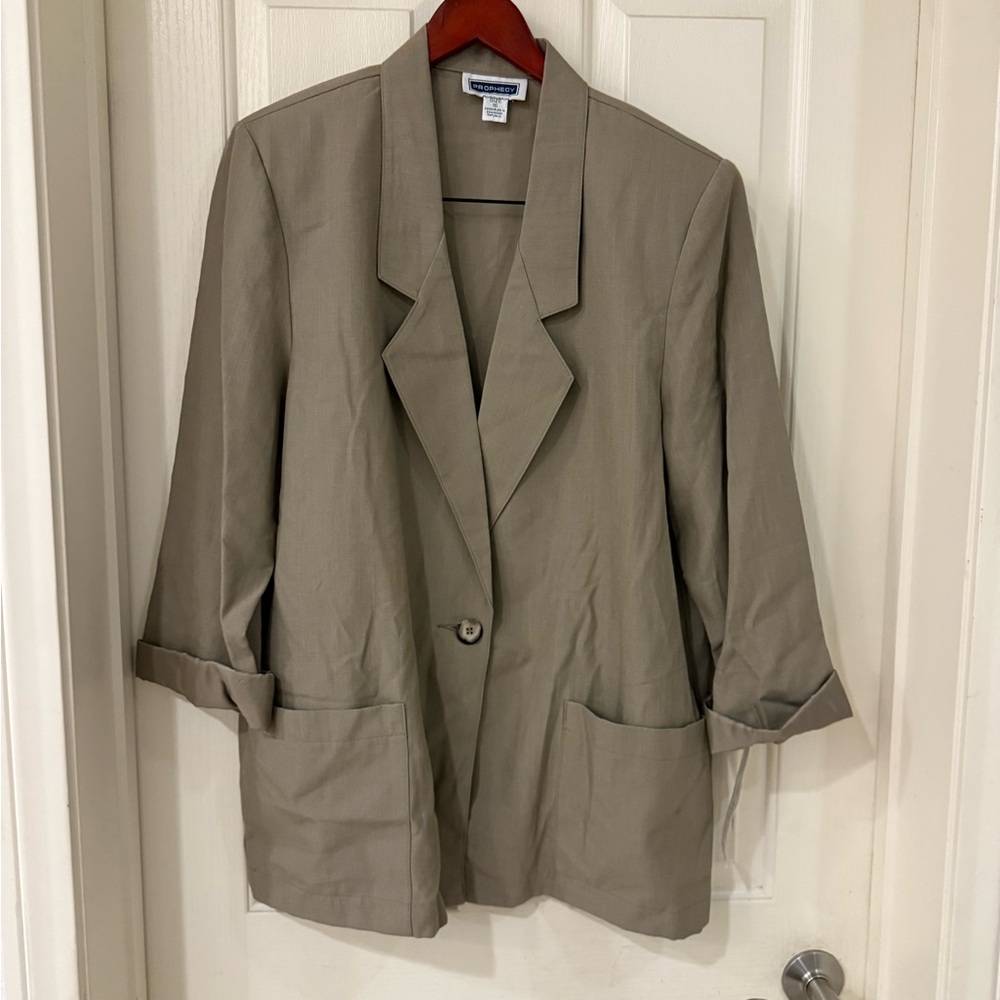 VTG Prophecy Olive Beige Blazer NWT size 16